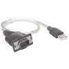 Manhattan Cavo convertitore da USB-A a seriale, 45 cm, connettore maschio su connettore maschio, seriale/RS232/COM/DB9, chipset Prolific PL-2303RA, cavo nero/argento, garanzia tre anni, equivalente a ICUSB232V2