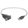 Manhattan Cavo convertitore da USB-A a seriale, 45 cm, connettore maschio su connettore maschio, seriale/RS232/COM/DB9, chipset Prolific PL-2303RA, cavo nero/argento, garanzia tre anni, equivalente a ICUSB232V2