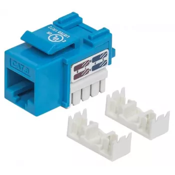 Intellinet Connettore femmina Keystone, Cat6, UTP, LSA, blu, piatto, blu, RJ-45, connettore femmina, 22/26, Cat6