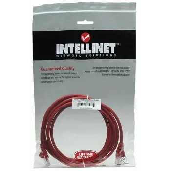 Intellinet Cavo patch di rete, Cat5e, 5 m, rosso, CCA, U/UTP, PVC, RJ45, contatti dorati, senza linguetta, guaina antikink, garanzia a vita