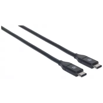 Manhattan Cavo da USB-C a USB-C, 1 m, connettore maschio su connettore maschio, nero, 10 Gbit/s (USB 3.2 Gen 2, noto anche come USB 3.1), 3 A (ricarica rapida), SuperSpeed+ USB, garanzia a vita, equivalente a USB31CC1M