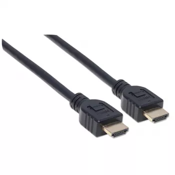 Manhattan Cavo HDMI 4K@60Hz con Ethernet - certificato CL3, 5 m, adatto per installazione a parete, per tutte le applicazioni 4K e 1080p/HD – aggiorna ora o pronto per esigenze future, connettore maschio su connettore maschio, nero, Ultra HD 4K x 2K, garanzia a vita, Premium High Speed