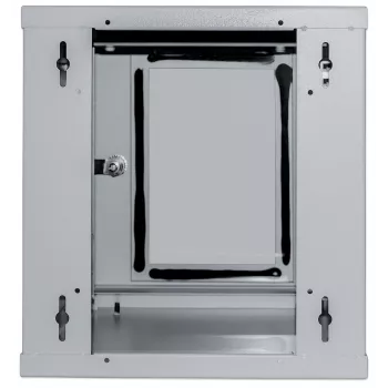 Intellinet armadio di rete da 10 pollici - montaggio a parete (standard), 6HE, profondità 300 mm, grigio, montato, max 60 kg, adatto anche per l'uso su scrivania o pavimento, profondità utile 265 mm, porta in metallo e vetro, pannello posteriore, pareti laterali rimovibili, parti per il montaggio a parete (ad es. viti/tasselli) non incluse