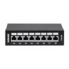 Intellinet patch panel, Cat6a, FTP, 8 porte, desktop, schermato, barre LSA con ingresso dall'alto a 90°, nero
