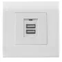 Intellinet presa a parete USB-A 2 porte con copertura, due porte di ricarica con copertura di sicurezza, uscita 5 V / 2,1 A, copertura europea 80 x 80