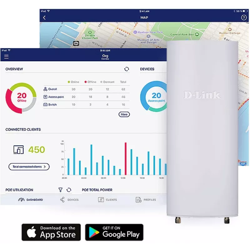 D-Link Wireless AC1300 Wave 2 access point outdoor cloud managed