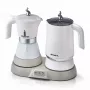 Ariete 1344 Breakfast Station, 3 apparecchi in 1: caffettiera moka, bollitore, monta latte per latte caldo e freddo, 500 W, 2/4 tazze, mantiene il caffè caldo, 5 funzioni, bianco