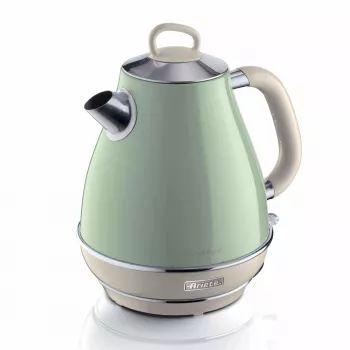 Ariete 2869 Bollitore Vintage, acciaio inox, 1,7 l, spegnimento automatico, 2000 W, per acqua, tè e bevande alle erbe, verde pastello