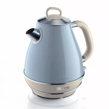 Ariete 2869 Bollitore Vintage, acciaio inox, 1,7 L, spegnimento automatico, 2000 W, per acqua, tè e bevande alle erbe, blu pastello