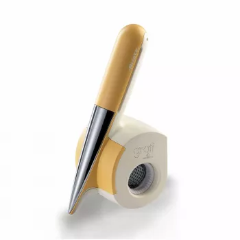Ariete 457 Gratì Waterproof – Grattugia elettrica impermeabile – Senza fili – Lavabile sotto l'acqua corrente – 2 rulli in acciaio inox – bianco e giallo