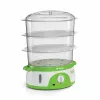 Ariete 911 Healthy Steam - Cuocivapore elettrico - 3 cestelli - contenitore per riso - timer 60 min. - 800 Watt - 9 litri - bianco e verde