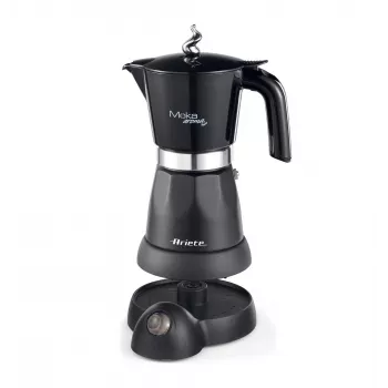 Ariete 1368 Moka Aroma, Caffettiera elettrica, 4/6 tazze, 480 W, spegnimento automatico, mantiene la temperatura a 30 gradi, nero