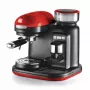 Ariete 1318 Moderna Macchina per caffè espresso con macinacaffè integrato, per chicchi di caffè e caffè macinato, monta latte Cappuccinatore, filtro per 1 e 2 tazze, 1080 W, 800 ml, rosso
