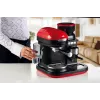 Ariete 1318 Moderna Macchina per caffè espresso con macinacaffè integrato, per chicchi di caffè e caffè macinato, monta latte Cappuccinatore, filtro per 1 e 2 tazze, 1080 W, 800 ml, rosso