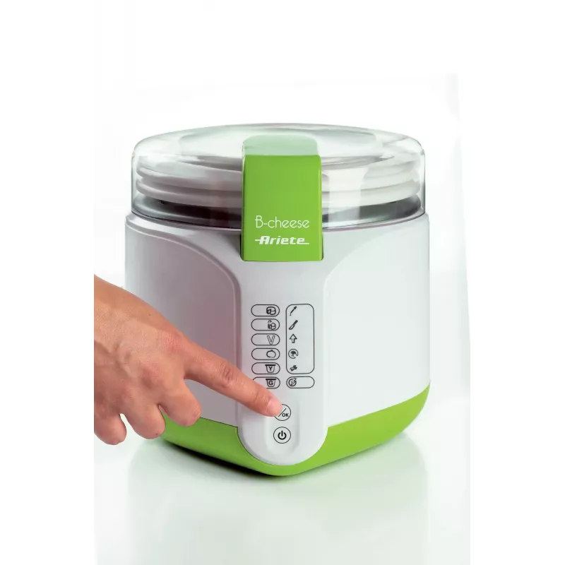 Ariete 615 B-Cheese Macchina per formaggio e yogurt, 6 programmi preimpostati, cestello antiaderente rimovibile, adatta a vegani e persone con intolleranze alimentari, ricettario completo, 500 W, bianco/verde