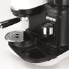 Ariete 1318 Moderna Macchina per caffè espresso con macinacaffè integrato, per chicchi di caffè e caffè macinato, lancia monta latte per cappuccino, filtro per 1 e 2 tazze, 1080 W, 800 cc, bianco