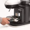 Ariete 1318 Moderna Macchina per caffè espresso con macinacaffè integrato, per chicchi di caffè e caffè macinato, lancia monta latte per cappuccino, filtro per 1 e 2 tazze, 1080 W, 800 cc, bianco