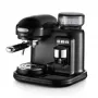 Ariete 1318 Moderna Macchina per caffè espresso con macinacaffè integrato, per chicchi di caffè e caffè macinato, monta latte per cappuccino, filtro per 1 e 2 tazze, 1080 W, 800 ml, nero