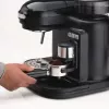 Ariete 1318 Moderna Macchina per caffè espresso con macinacaffè integrato, per chicchi di caffè e caffè macinato, monta latte per cappuccino, filtro per 1 e 2 tazze, 1080 W, 800 ml, nero