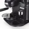 Ariete 1318 Moderna Macchina per caffè espresso con macinacaffè integrato, per chicchi di caffè e caffè macinato, monta latte per cappuccino, filtro per 1 e 2 tazze, 1080 W, 800 ml, nero