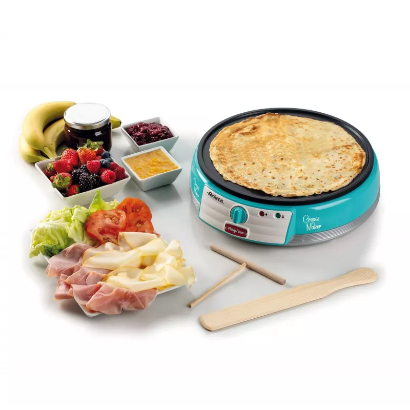 Ariete Maker Piastra elettrica per crêpes, 1000 W, antiaderente, blu