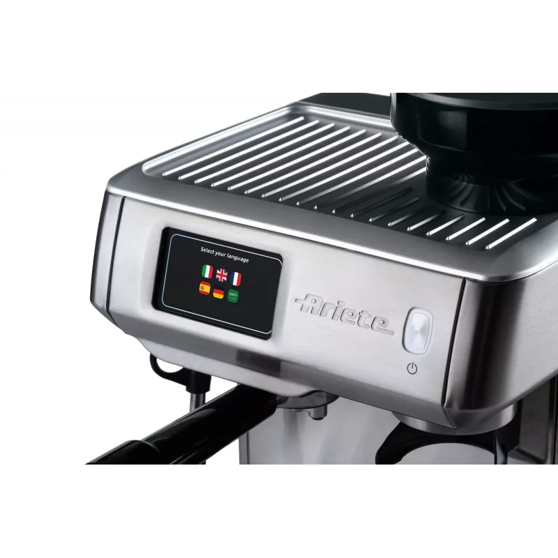 Ariete Macchina per caffè espresso 1312, Macchina per caffè espresso, 2 L, chicchi di caffè, macinacaffè integrato, 1600 W, argento