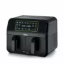 Ariete 4623 Airy Fryer Dual, Friggitrice ad aria con doppio cestello, 1700 W, capacità 8 l, 3 funzioni di cottura, pannello digitale LED touch, 8 programmi preimpostati, timer, 2 cestelli, nero