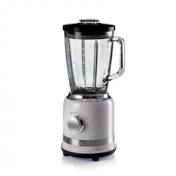 Ariete Modern Frullatore bianco con caraffa in vetro, Frullatore da tavolo, 1,5 L, funzione pulsante, tritaghiaccio, 1000 W, bianco