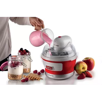 Ariete 643 Gelatiera Party Time, Gelatiera, 12 W, capacità 1,5 L, contenitore rimovibile a doppio isolamento, tempo di preparazione 30 minuti, coperchio per aggiungere ingredienti, rosso