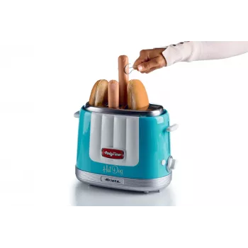 Ariete 206 Hot-Dog-Maker Party Time, 650 W, blu, tostapane per hot dog, azzurro, 2 pz., 650 W, 160 mm, 270 mm