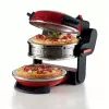 Ariete 927 Pizzeria, Forno doppio per pizza, 2 pizze in 4 minuti, 2300 W, 2 pietre refrattarie, 2 termostati, diametro 32 cm, 5 livelli di cottura, 2 pale in acciaio inox, rosso