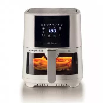 Ariete 4626 Airy Fryer 6L, friggitrice ad aria, 1300 W, capacità 6 l, capacità vano cottura 2,5 kg, 8 programmi preimpostati, temperatura fino a 200 °C, cestello trasparente per il controllo della cottura, nero
