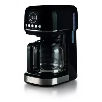 Ariete 1396 Moderna macchina per caffè filtro, American Coffee, capacità 15 tazze, piastra riscaldante, display LCD, filtro estraibile e lavabile, nero