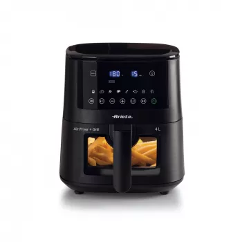 Ariete 4633, friggitrice ad aria 4L, 1400W, capacità 4L, 9 programmi, funzione shake e grill, temperatura fino a 200°C, nero
