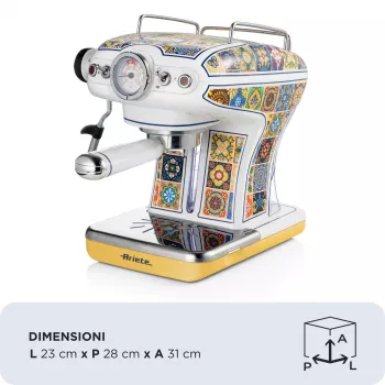 Ariete 1389 Positano macchina per caffè, 850 W, capacità serbatoio 0,9 l, filtro per 1 o 2 tazze, vaschetta raccogligocce, montalatte