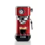 Ariete Moderna Line 1381 macchina per caffè con manometro, adatta per caffè macinato e cialde ESE, 1300 W, capacità 1,1 l, pressione 15 bar, filtro per mezza tazza, beccuccio cappuccino, rosso