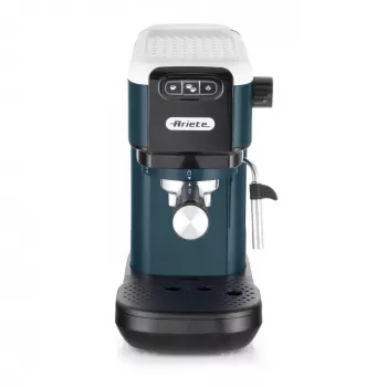 Ariete 1399 macchina per caffè espresso, per caffè macinato e cialde ESE, 1300 W, capacità 1,1 l, pressione 15 bar, filtro per 1, 2 tazze e cialde ESE, cappuccino, bianco