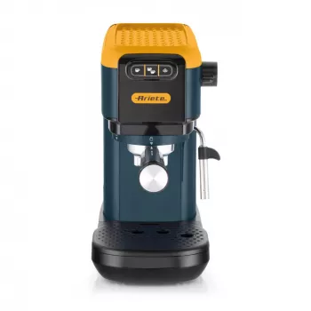 Ariete 1399 macchina per caffè espresso, per caffè macinato e cialde ESE, 1300 W, capacità 1,1 l, pressione 15 bar, filtro per 1, 2 tazze e cialde ESE, cappuccino, giallo