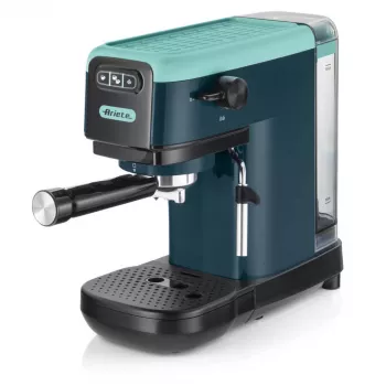 Ariete 1399 macchina per caffè espresso, per caffè macinato e cialde ESE, 1300 W, capacità 1,1 l, pressione 15 bar, filtro per 1, 2 tazze e cialde ESE, cappuccino, verde