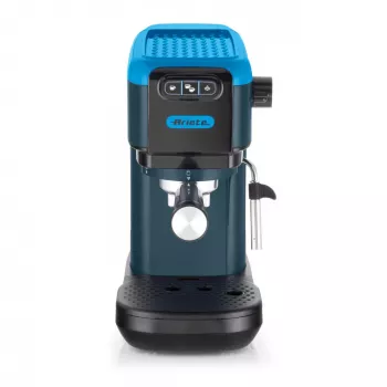 Ariete 1399 macchina per caffè espresso, per caffè macinato e cialde ESE, 1300 W, capacità 1,1 l, pressione 15 bar, filtro per 1, 2 tazze e cialde ESE, cappuccino, blu