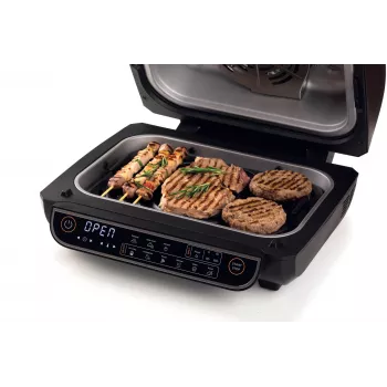 Ariete 4635 Air Fryer Grill, friggitrice ad aria e grill, grill per bistecche, 1700 W, capacità 8 l, frittura e grigliatura, 8 funzioni di cottura, timer, nero