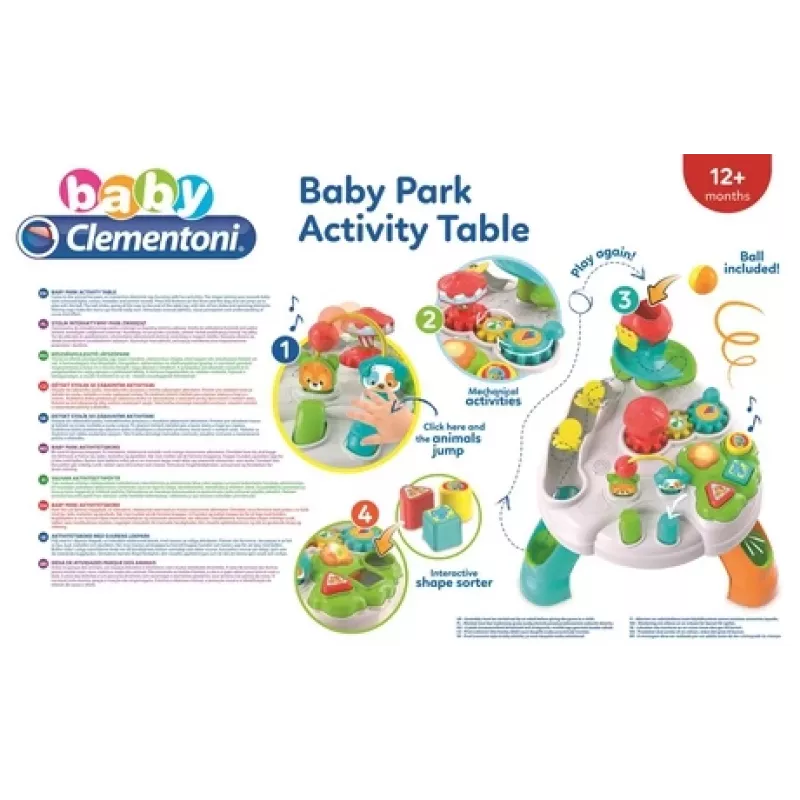 Clementoni Baby Park tavolo attività, 1 anno, con suono, multicolore
