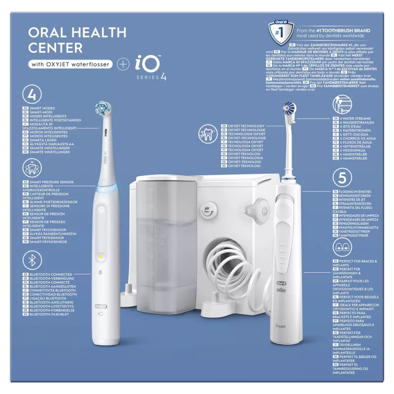 Oral-B iO4 & OxyJet centro per l'igiene orale, bianco