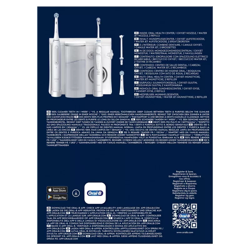 Oral-B iO4 & OxyJet centro per l'igiene orale, bianco