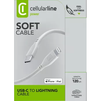 Cellularline cavo Soft 120 cm – USB-C a Lightning cavo USB-C a Lightning soft-touch