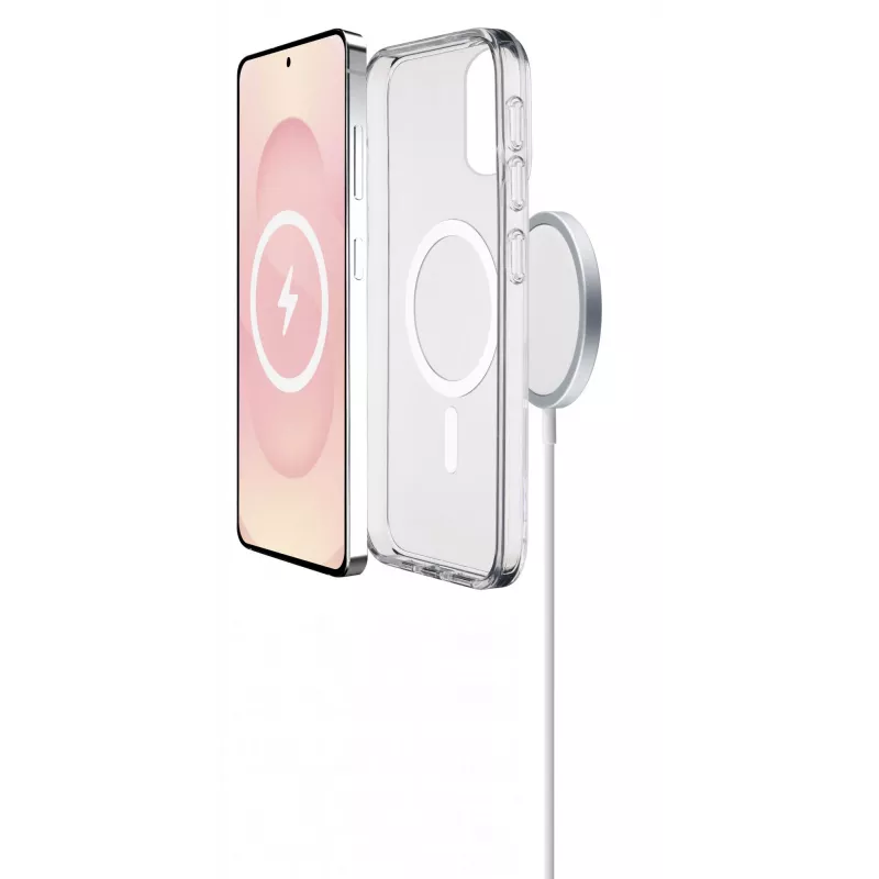 Cellularline Clear Mag - Galaxy S25 Edge cover trasparente ultra resistente con bordo in gomma, compatibile con l'ecosistema Qi2 e gli accessori magnetici, trattata contro l'ingiallimento.