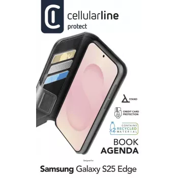 Cellularline Book Agenda Galaxy S25 Edge custodia a libro in similpelle con chiusura magnetica