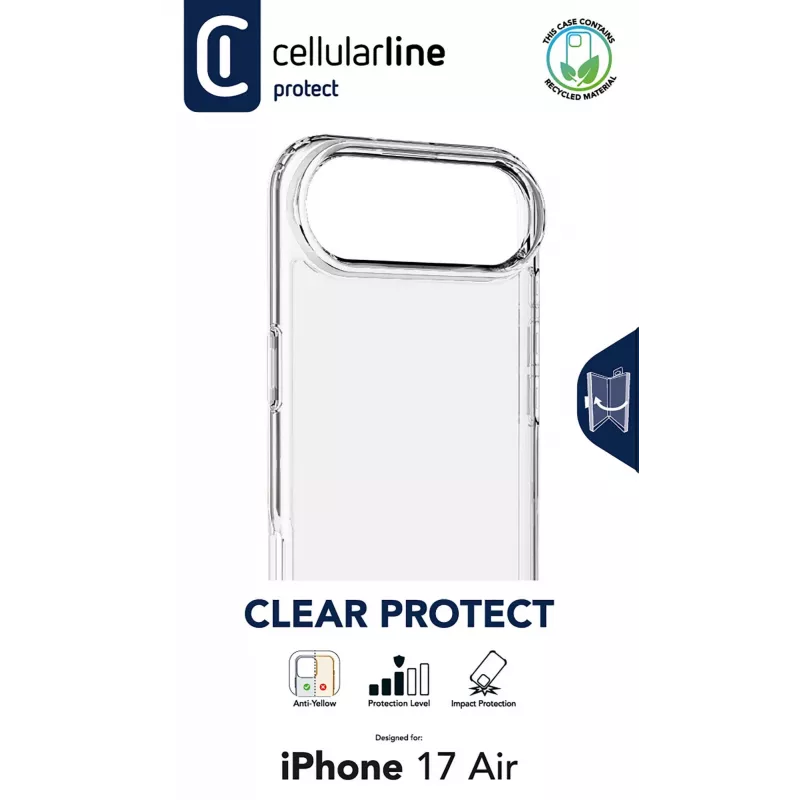 Cellularline Clear Protect - iPhone Air cover rigida con bordi in gomma