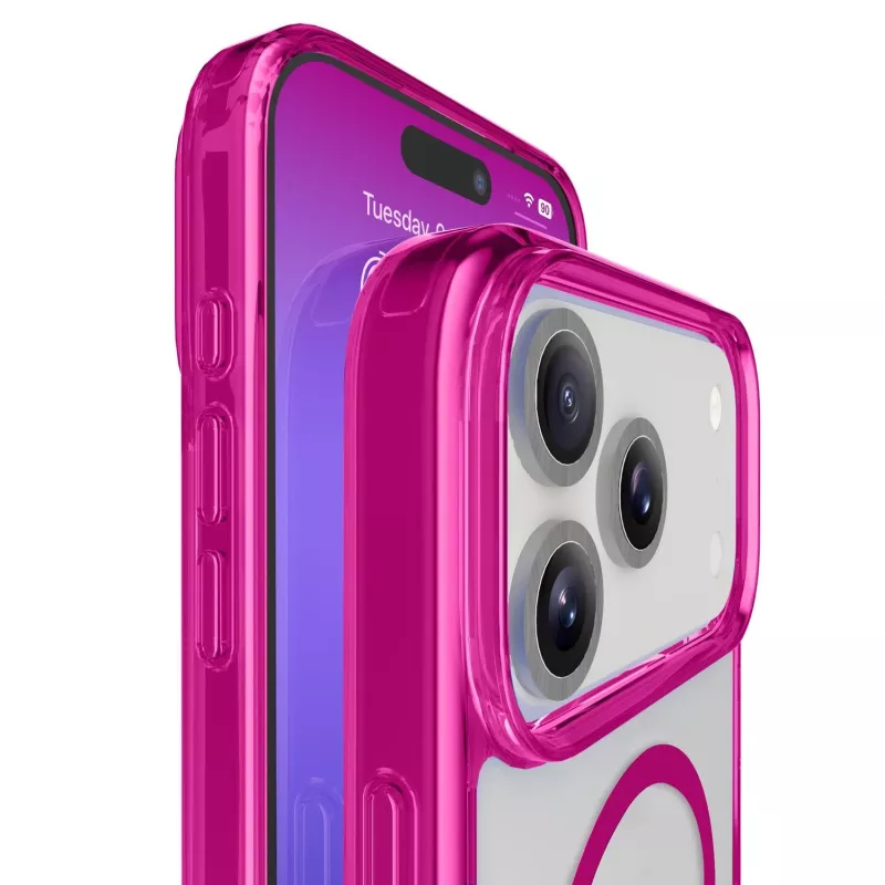 Cellularline Iconic Mag - iPhone 17 Pro cover trasparente con bordi colorati, compatibile con l'ecosistema MagSafe