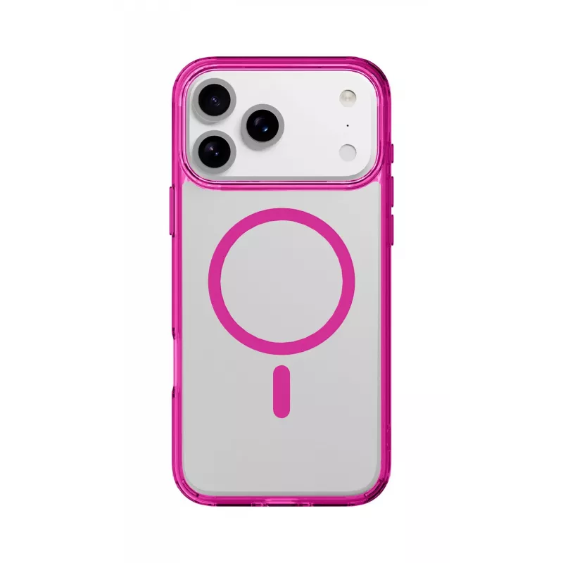 Cellularline Iconic Mag - iPhone 17 Pro cover trasparente con bordi colorati, compatibile con l'ecosistema MagSafe